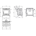 Poêle à bois avec chauffe plat Isotta con cerchi.16 – 11,9 Kw