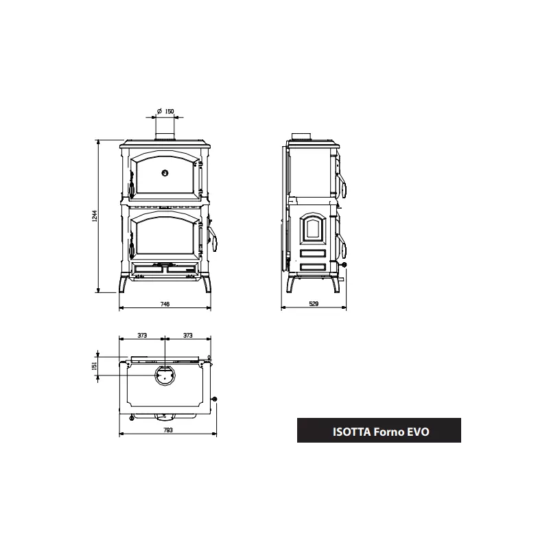 Poêle à bois avec four Isotta Forno EVO – 9,7 Kw