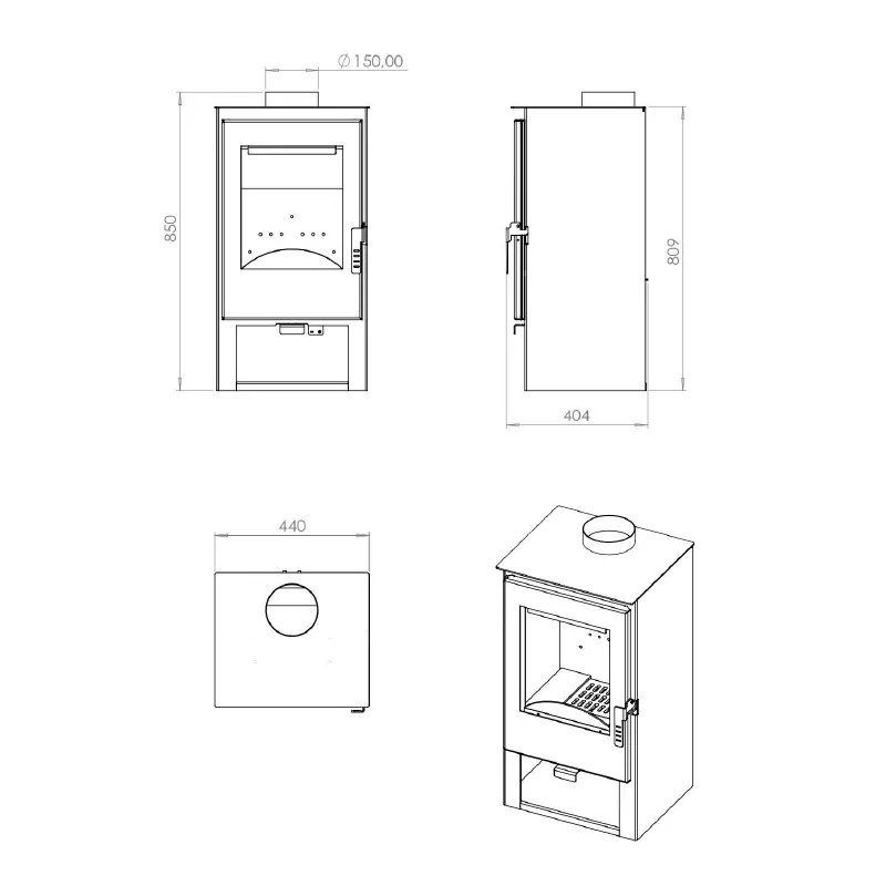 Poêle à bois Stephania – 7,5 Kw