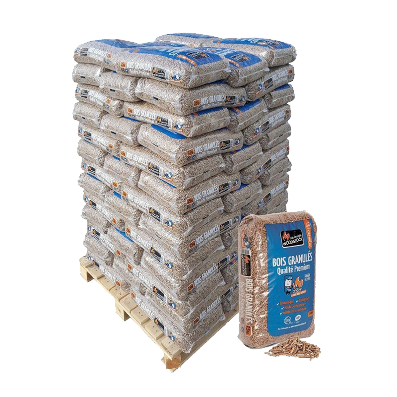 Granulés de Bois Français Woodstock® Premium – Palette 1170kg (78 sacs)