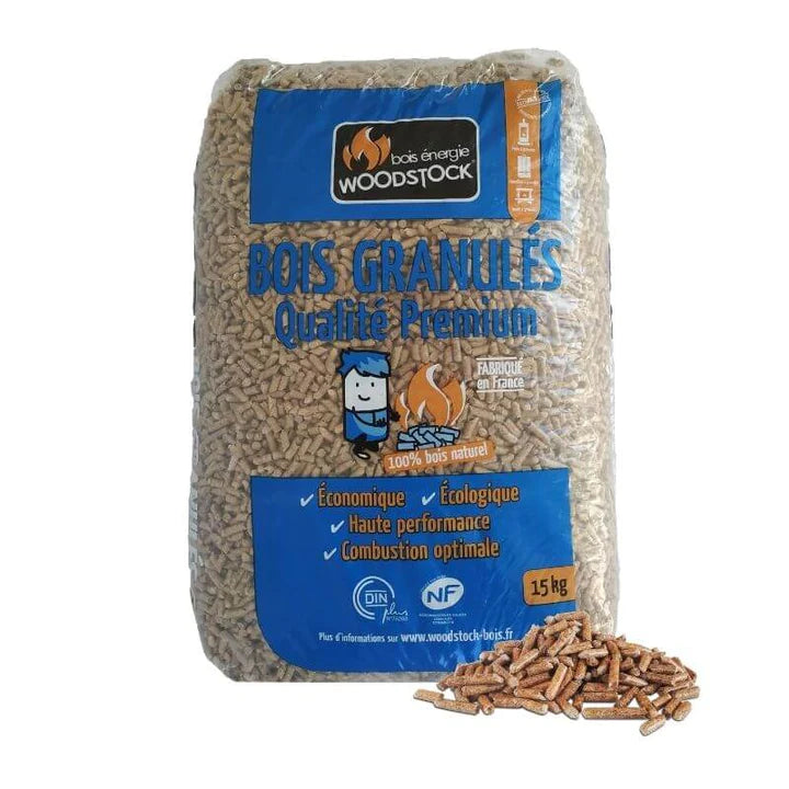 Granulés de bois woodstock qualité premium – palette de 78 sacs de 15 kg
